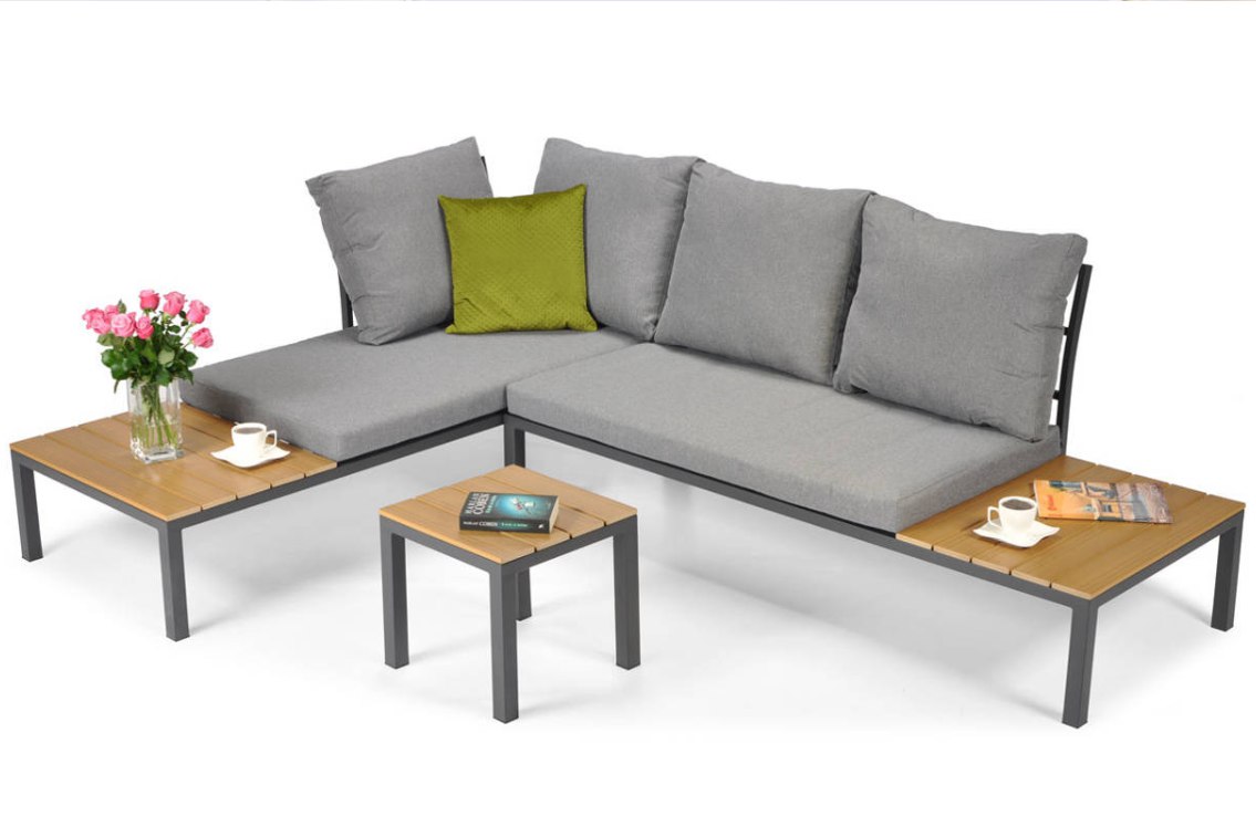 Комплект меблів кутовий диван + столик, комплект меблів для тераси кутовий диван + столик