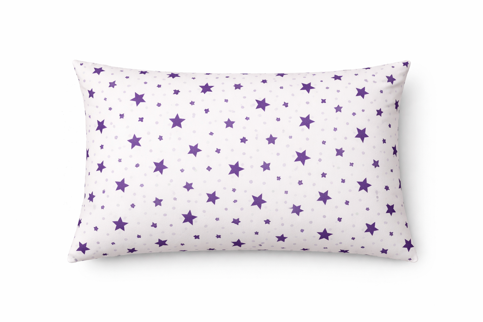 Наволочка ранфорс принт  "Фіолетові зірки на білому "