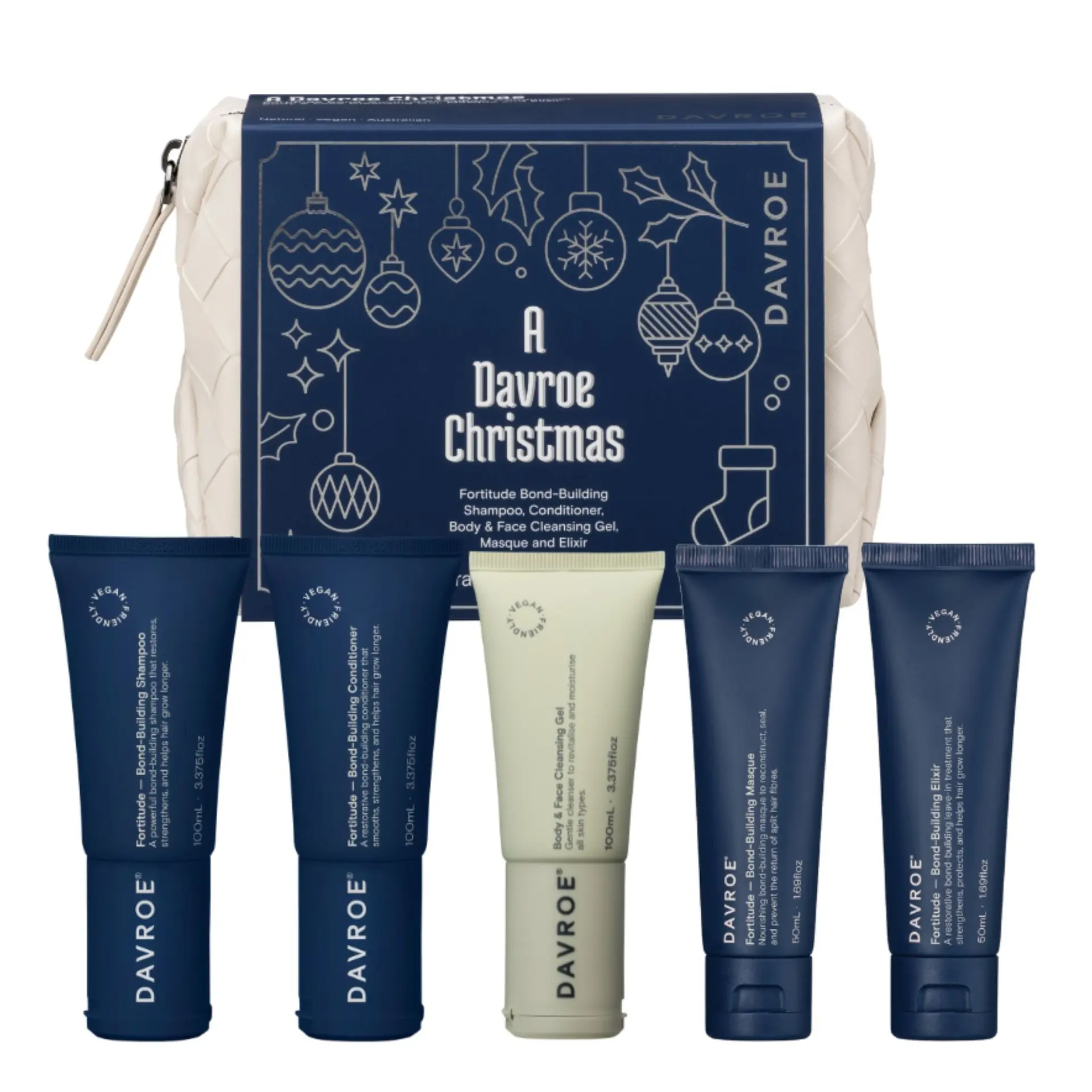 Davroe Christmas Fortitude Travel Pack Різдвяний набір продуктів для зміцнення волосся
