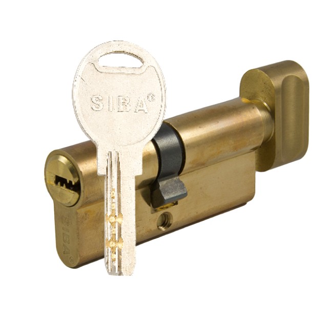 Циліндр дверний SIBA BT ключ-вороток 90 мм латунь/бронза/сатин/хром