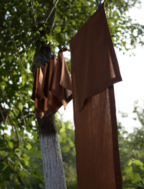 Лляний ранер на стіл «Шоколад»