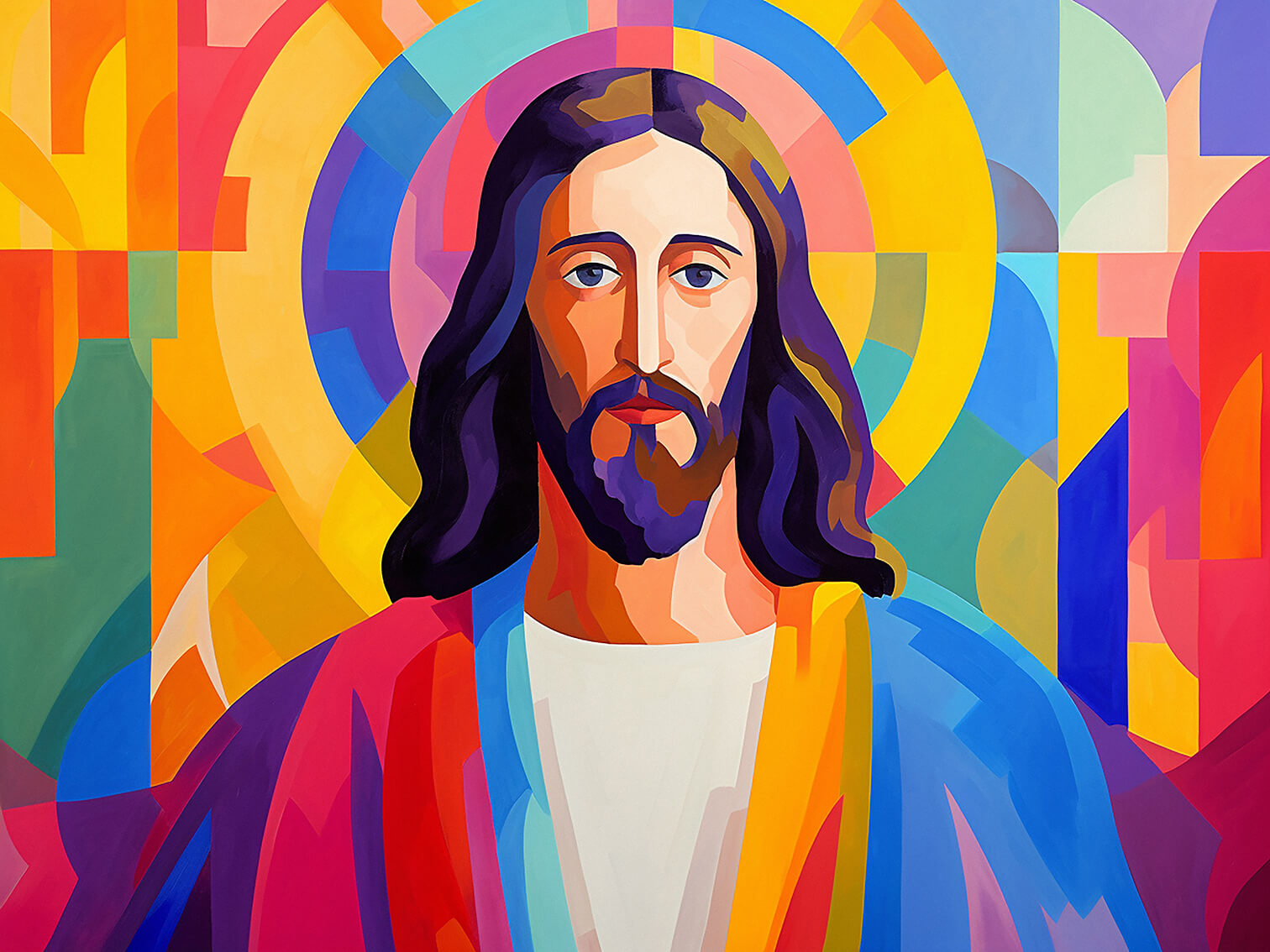 Jesus, 60x80 cm, original acrylic painting on canvas