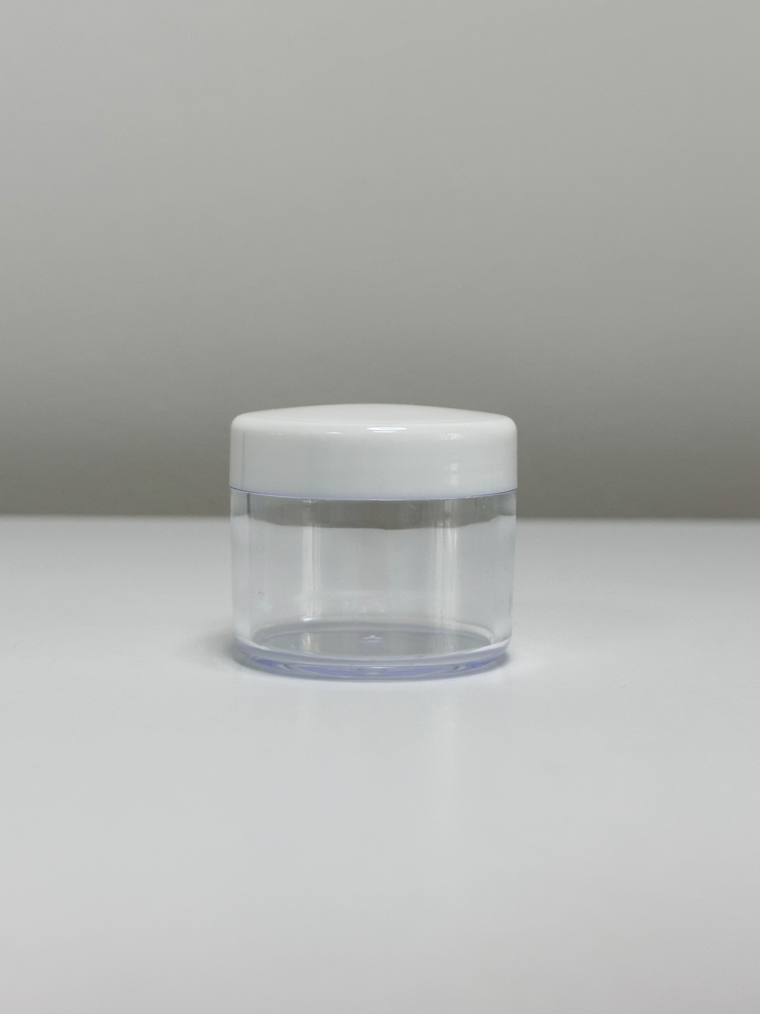 Баночка косметична 20 мл пластикова (біла кришка)