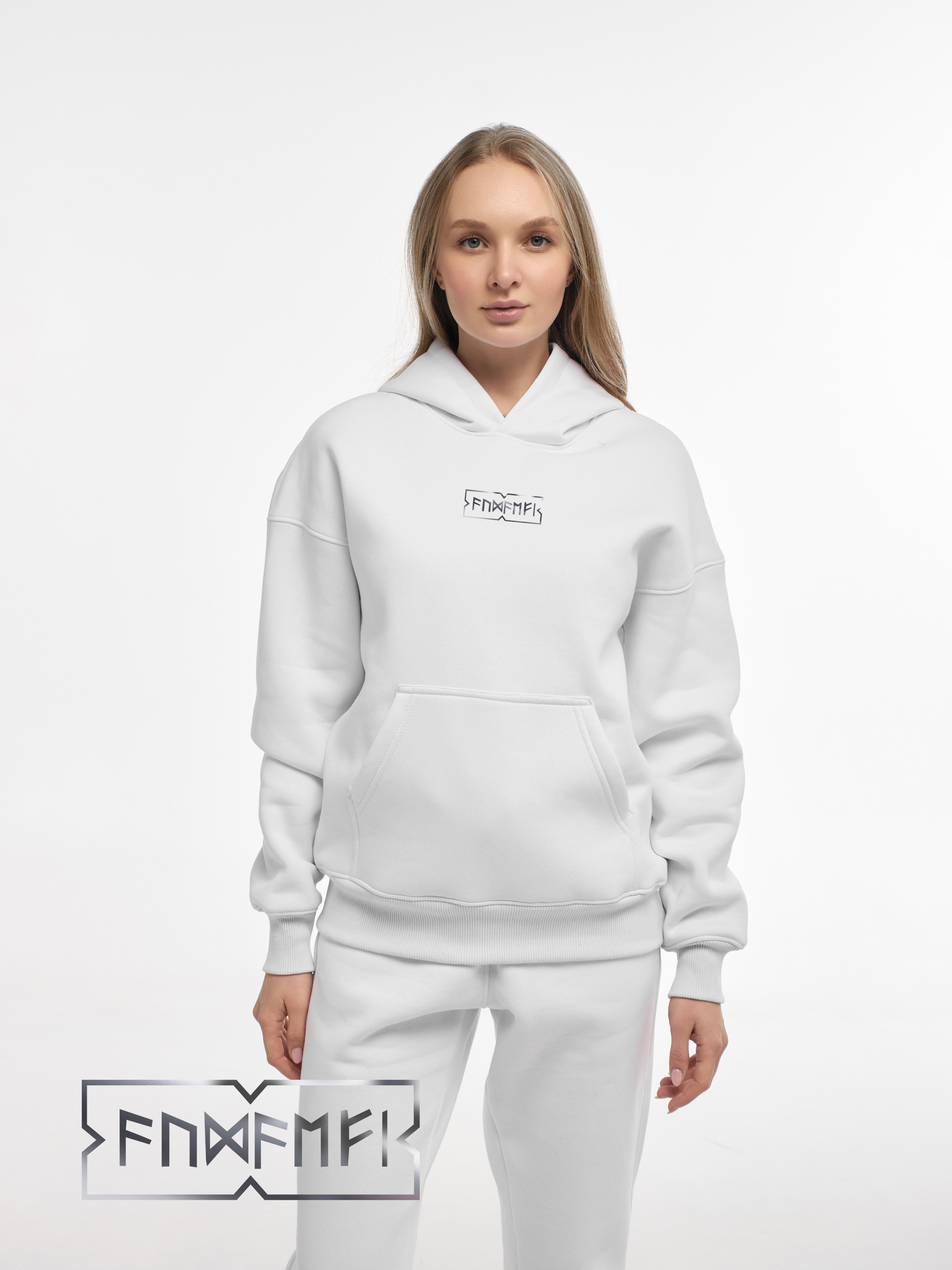 HOODIE "AUDAEFI" | POCKET | WHITE EMOTION | XH1