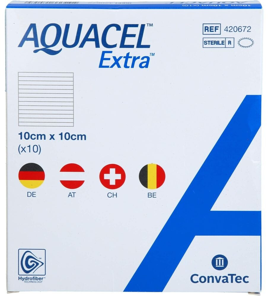 10×10см.Aquacel Extra(аквасель екстра) пов'язка для ран пролежнів виразок 1шт.