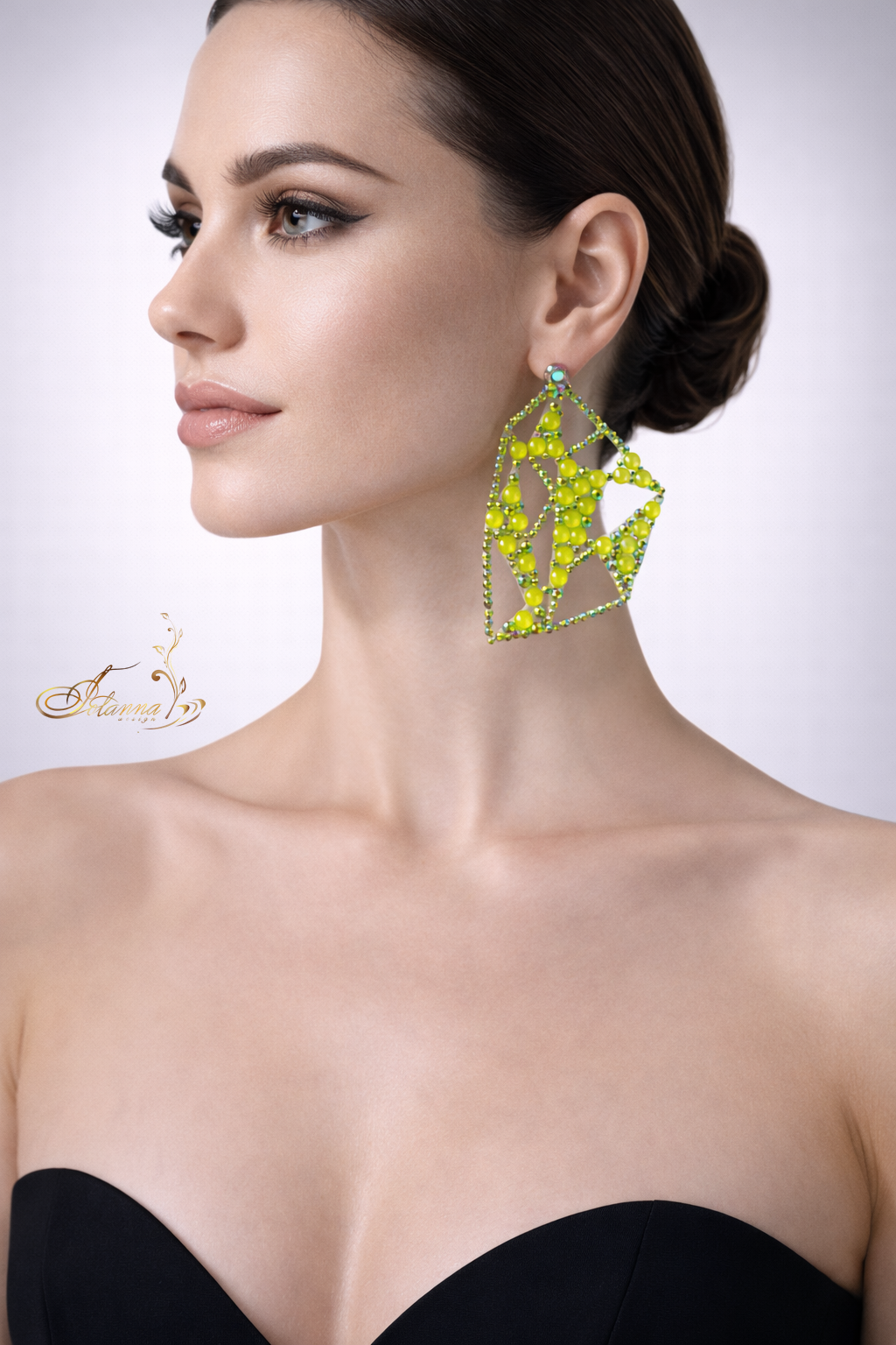 Neon Green Crystal Statement Earrings | Dance & Performance Jewelry