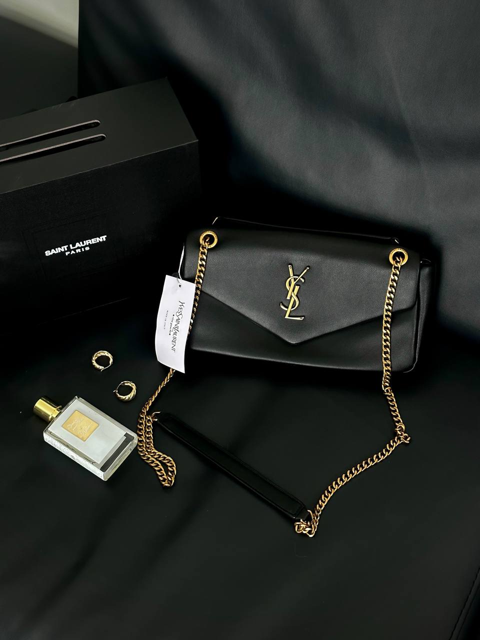 Yves Saint Laurent Calypso In Plunged Lambskin Black