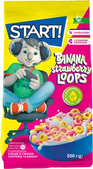 Сухий сніданок Start Кільця зі смаком полуниці та банана 500 г