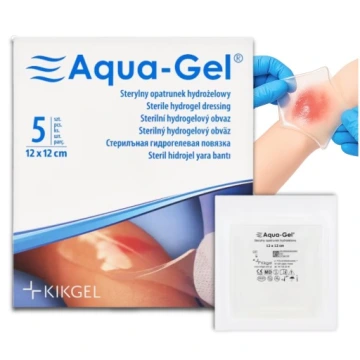 12×12см.Aqua-Gel гідрогелева пов'язка для опіків пролежнів виразок.