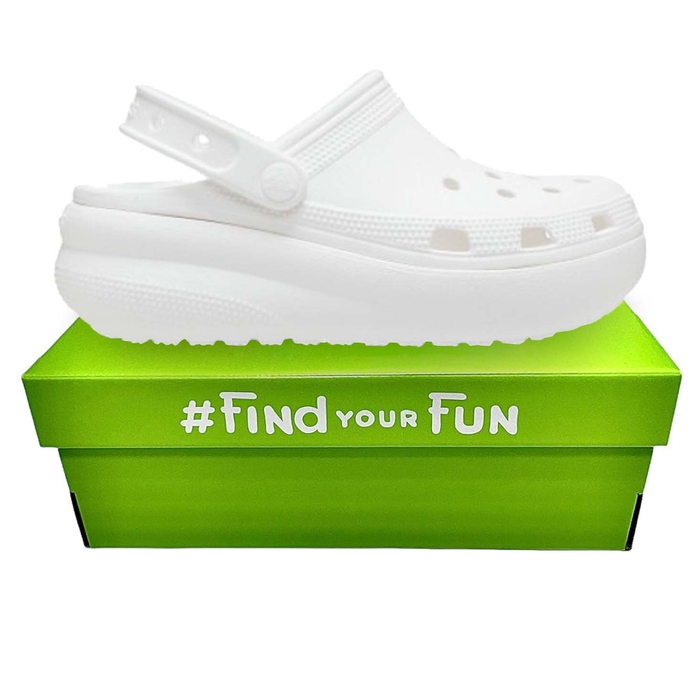 Crocs Kids’ Classic Cutie Clog Taffy White дитячі крокси на платформі для дівчаток білі