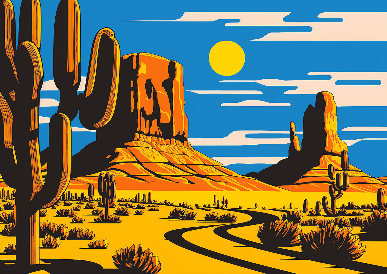 Monument valley, 30x42 cm original acrylic painting on paper