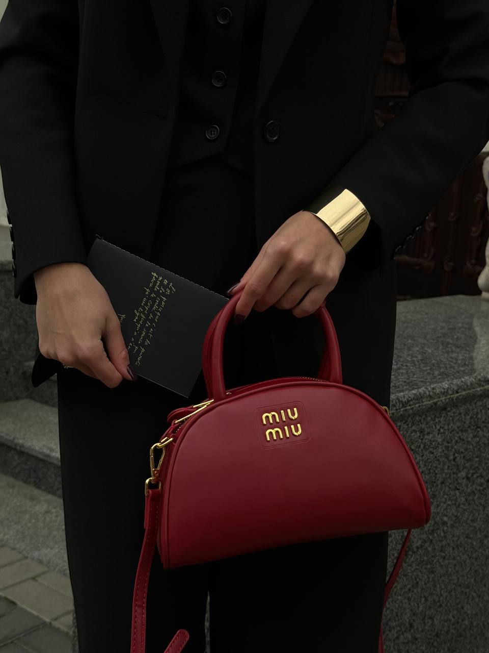 Miu Miu Leather Top-Handle Bag Red