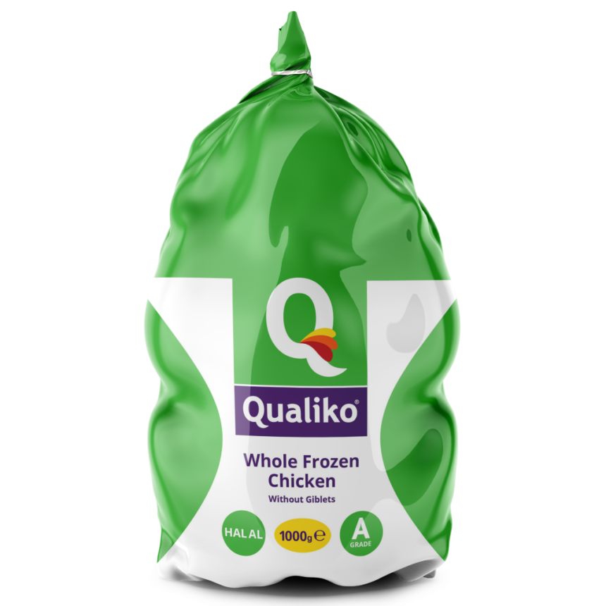 Тушка кур-бр 1 сорт зам IPBF (п/п 1 кг, г/л 10 кг, Qualiko, UK)