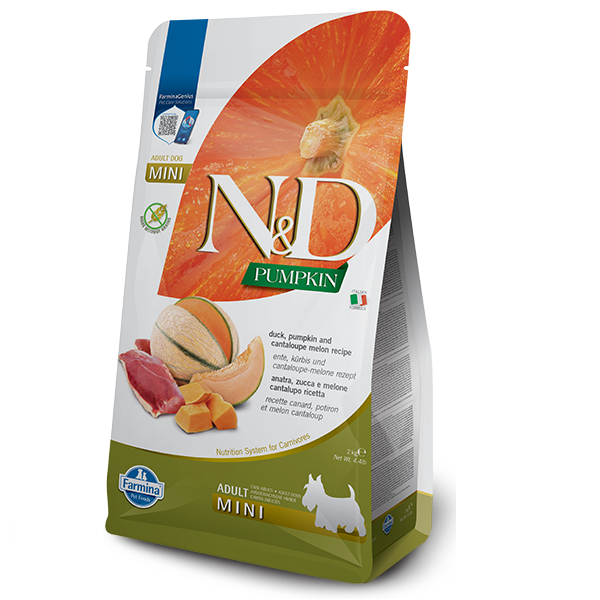 Фарміна дог сух N&D Grain Free PUMPKIN DUCK & CANTALOUPE ADULT MINI з качкою та динею 2 kg 38937