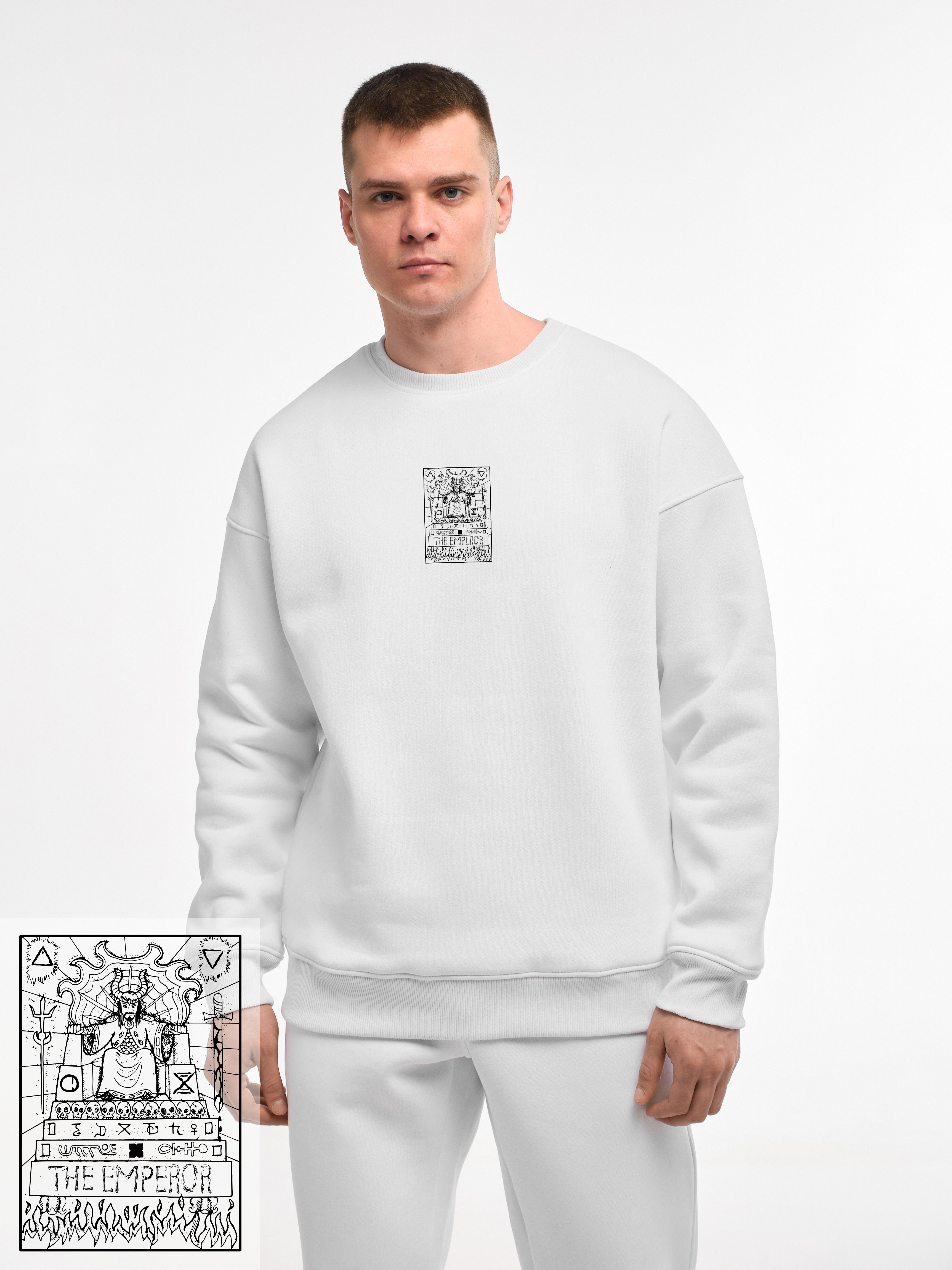 SWEATSHIRT TAROT "THE EMPEROR" | WHITE EMOTION | XS1