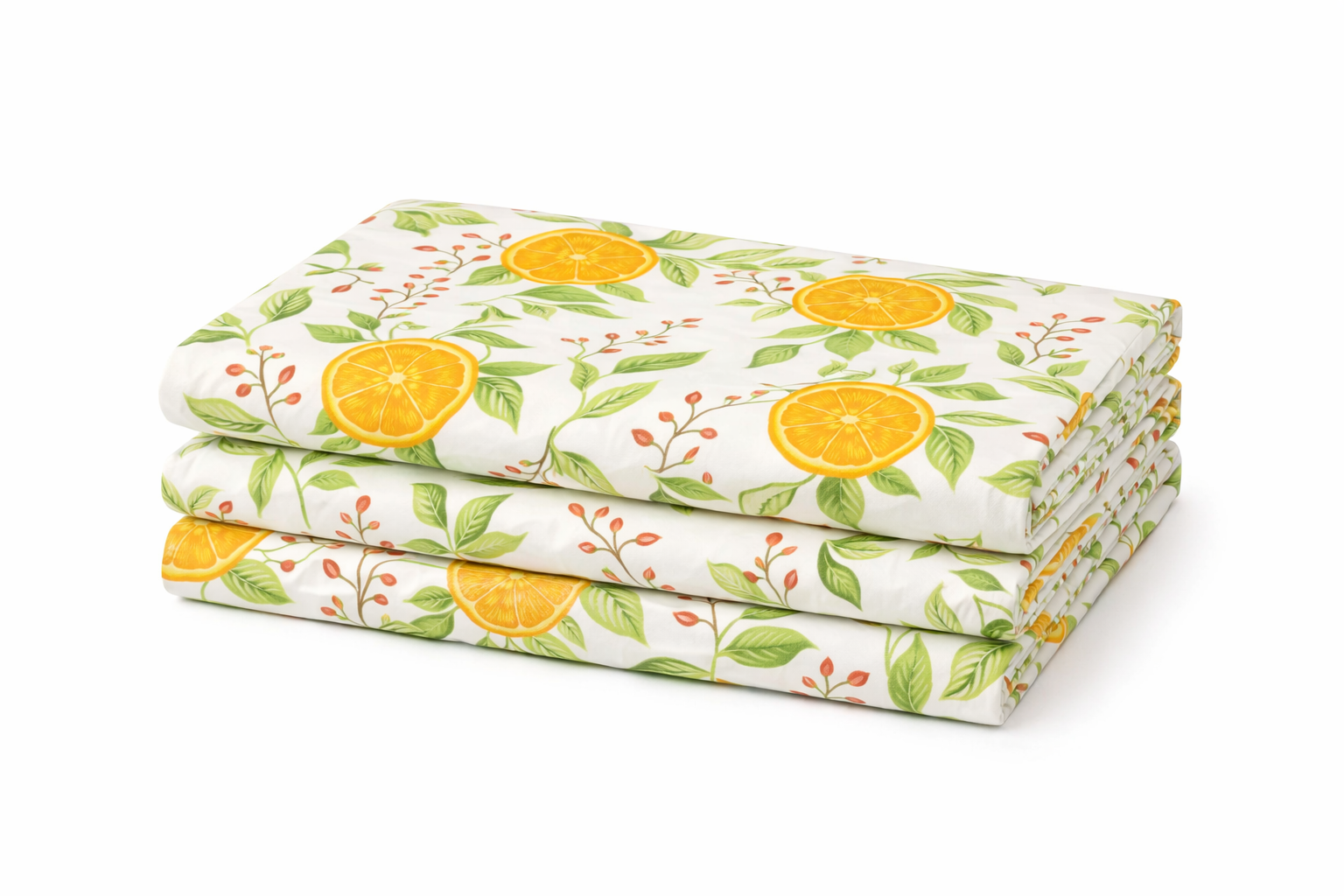 Простирадло ранфорс принт без гумки  "Помаранчі"