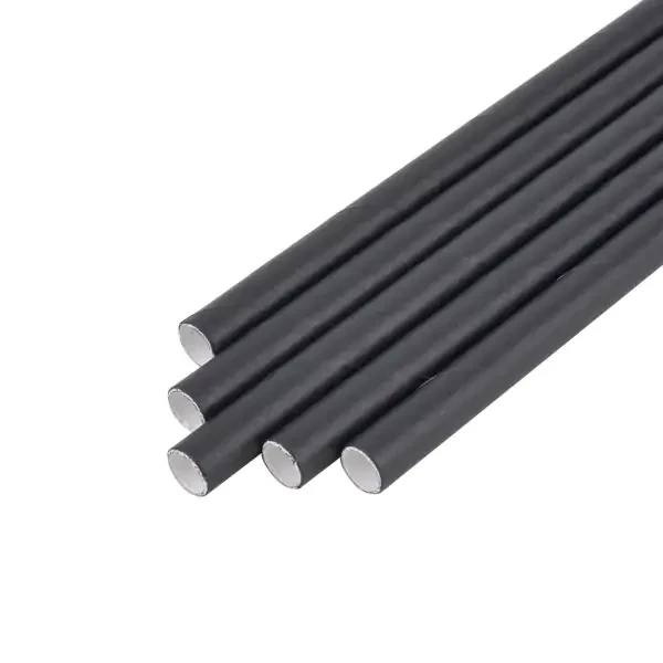 Паперова трубочка чорна для напоїв, 8х197 мм, 100 шт