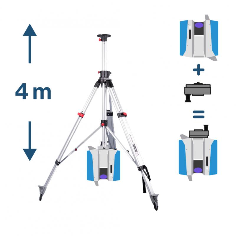 2-WAY TELESCOPE TRIPOD WITH 3D SAFETY ADAPTER FOR Z+F SCANNER & TRIMBLE X12