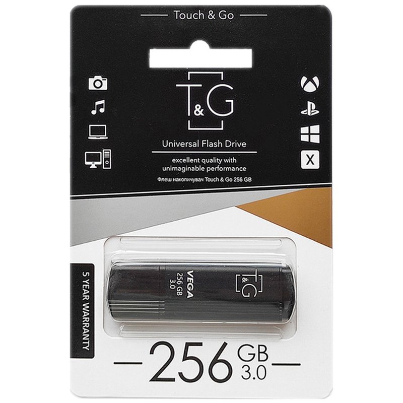 USB 3.0 флеш накопичувач T&G Vega 121 256Gb Black