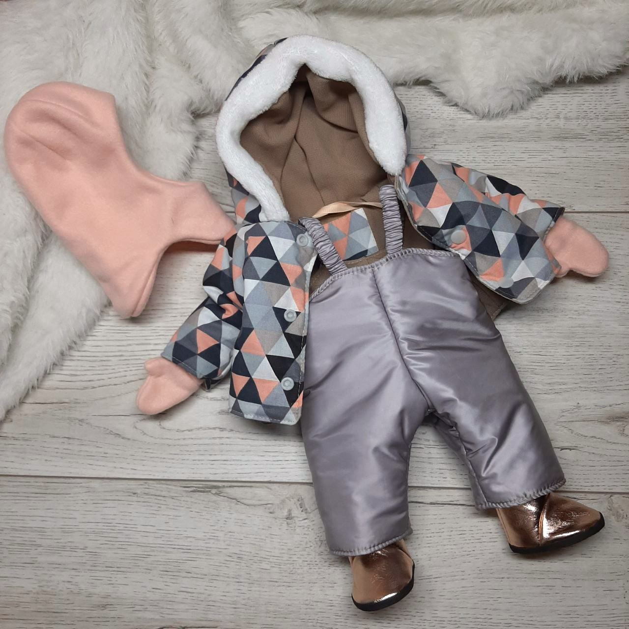 Зимовий ❆ комбінезон для Baby Born в геометричний принт