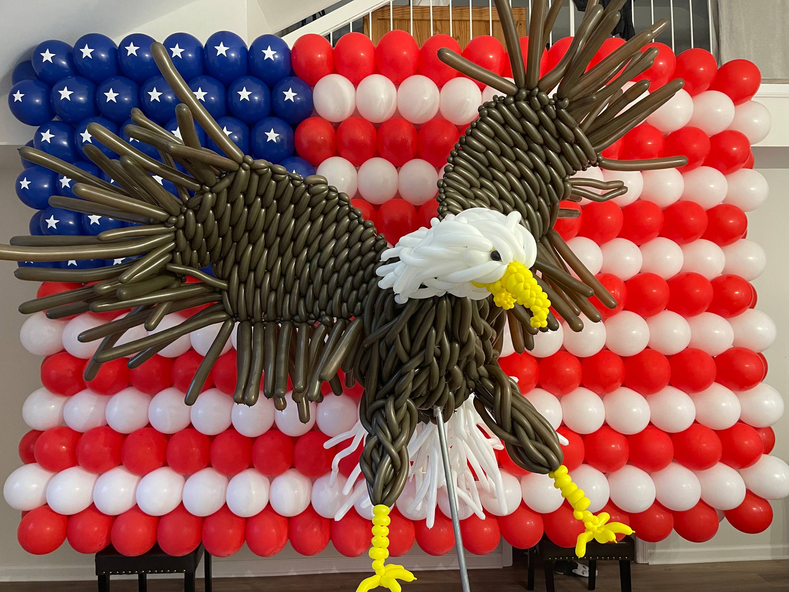 Majestic Eagle & American Flag Display