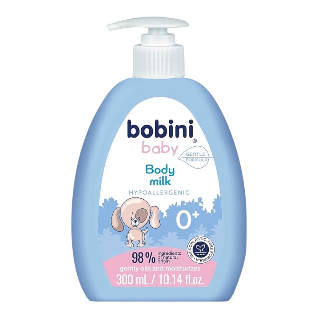 Дитяче молочко для тіла гіпоалергенне Bobini Baby, 300мл, 0+