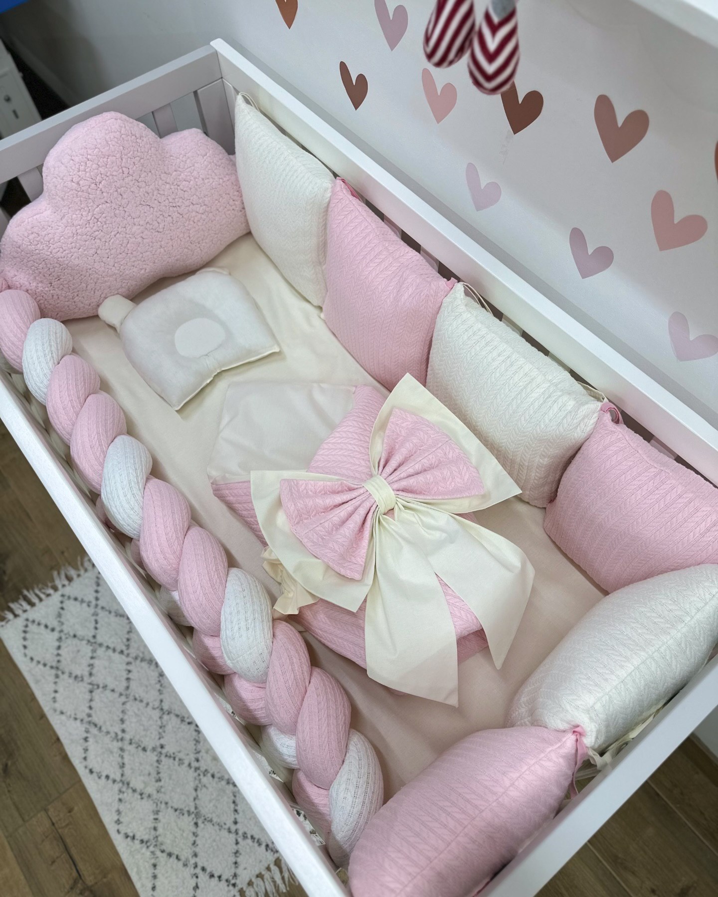 В ліжечко набір Babys «Хмаринка» рожевий зефірка