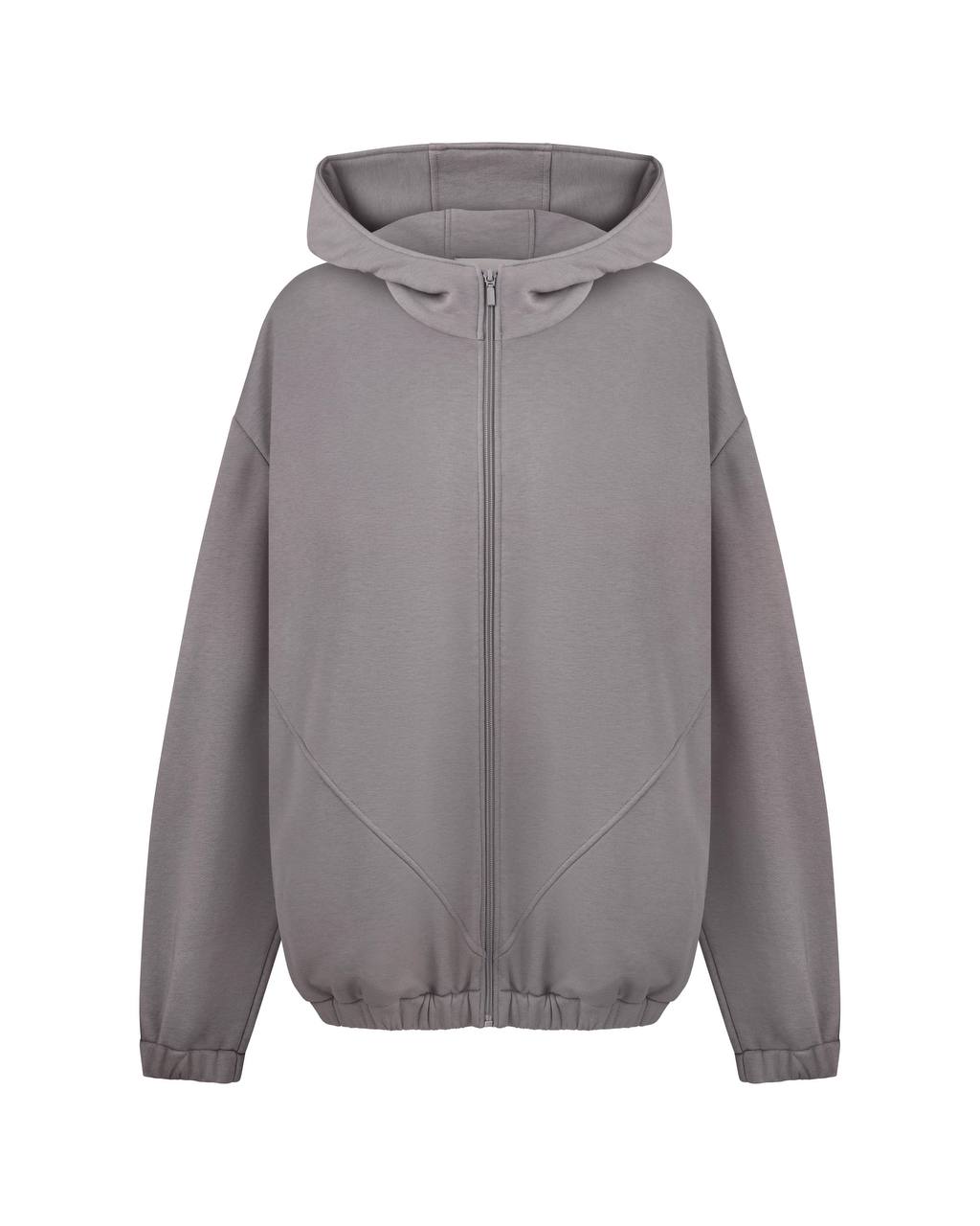 Cotton zip-up hoodie large fit