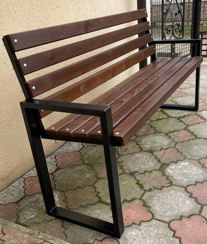 Лавка з спинкою, лавка для саду, лавка для парку, вулична лавка, лавка Лофт