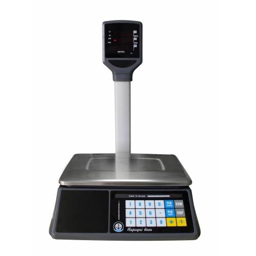 Ваги VAGAR VP-06/15LCD зі стійкою, акумулятором для торгівлі, сільського господарства, закладів харчування, складів і оптових баз. Сумісно з ПРРО SM POS