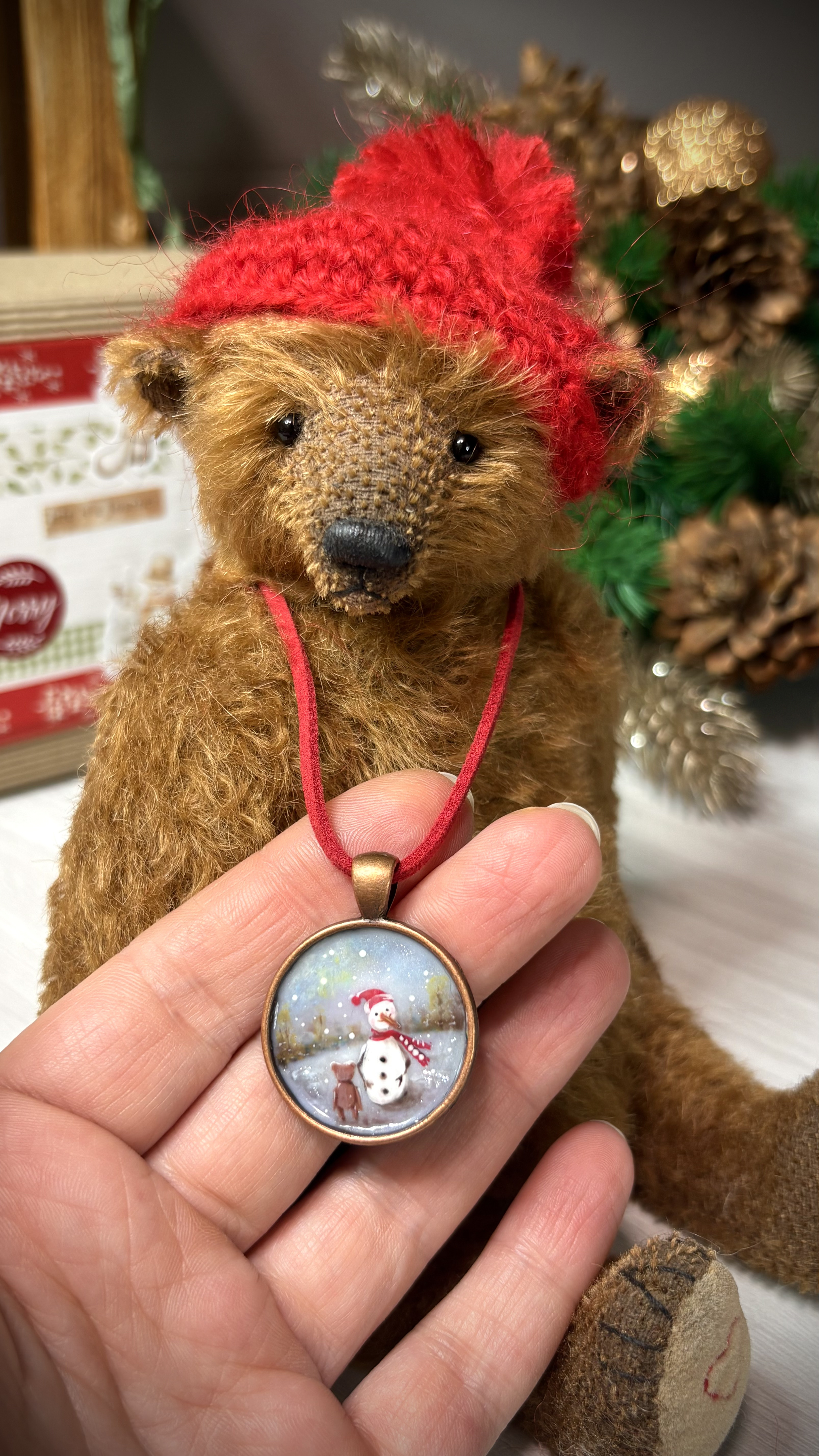 Колекційний тедді ведмедик ручної роботи "Отіс"