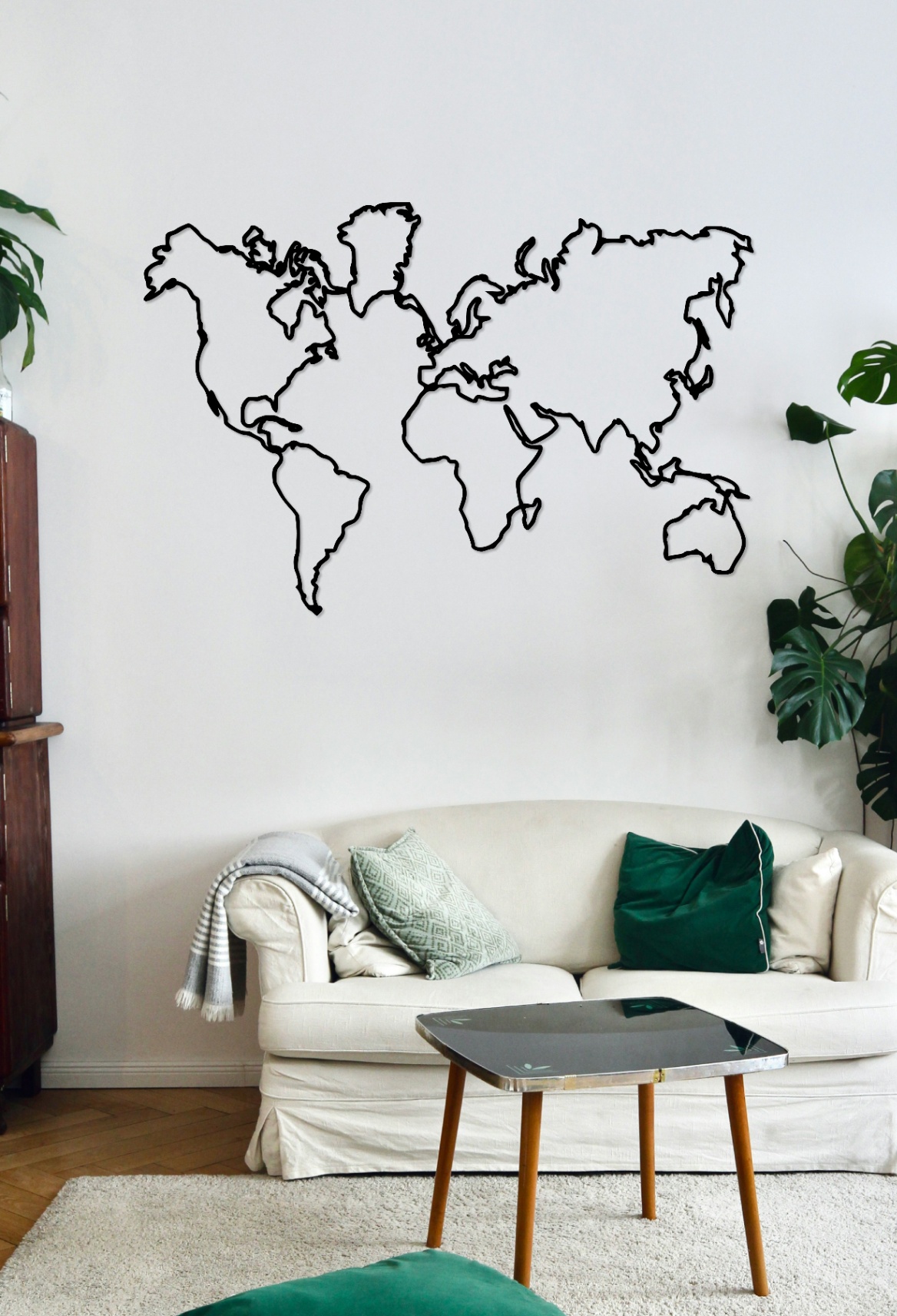 Металева мапа світу "One Line"