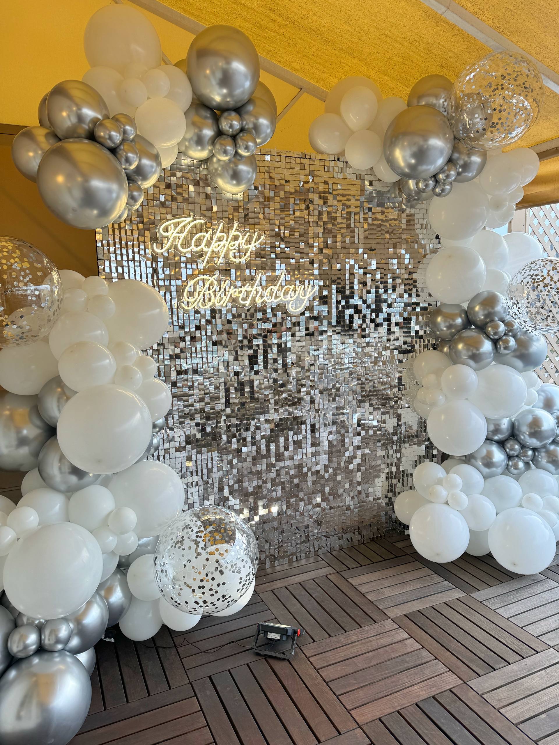 Elegant Shimmer Wall Birthday Backdrop