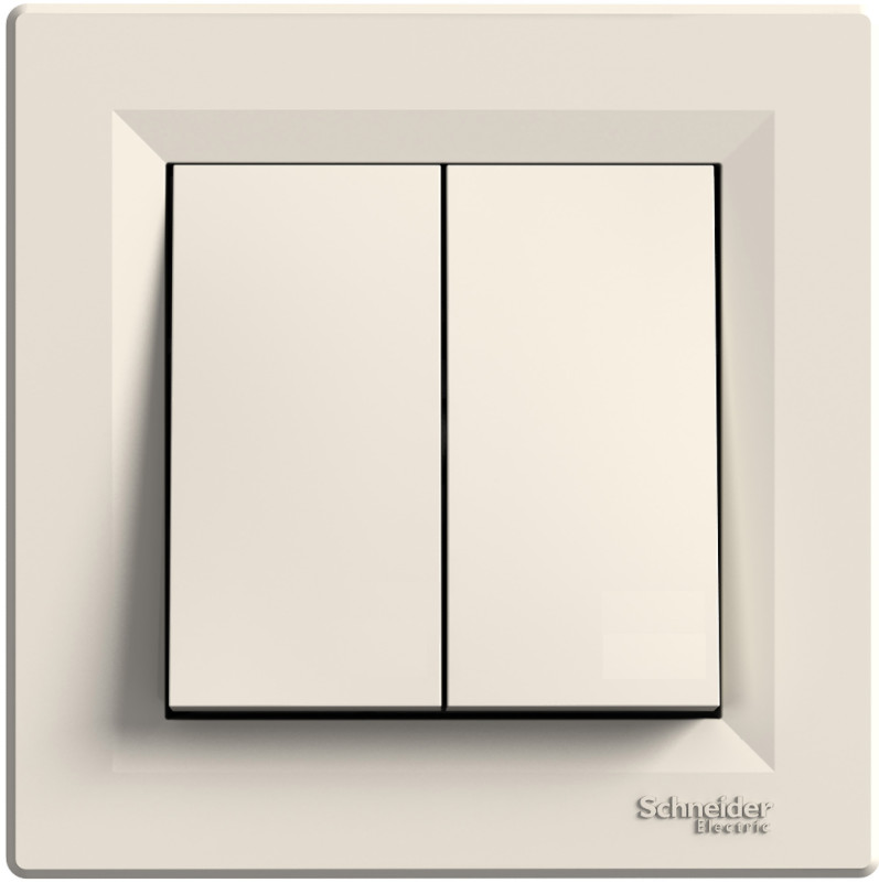 Вимикач прохідний двохклавішний Asfora (5 кольорів)