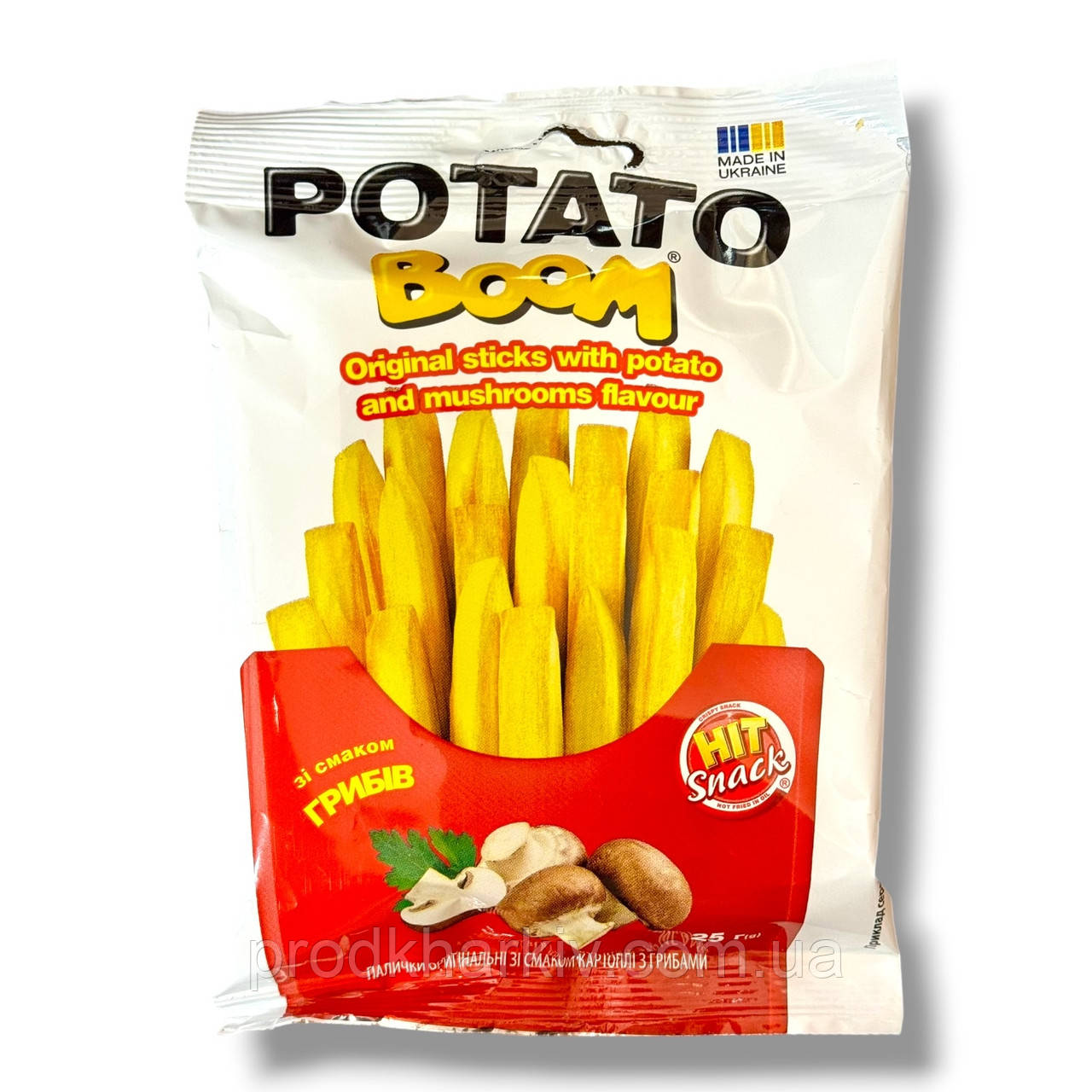 Хрусткі картопляні палички «Potato Boom» зі смаком грибів, 25 г