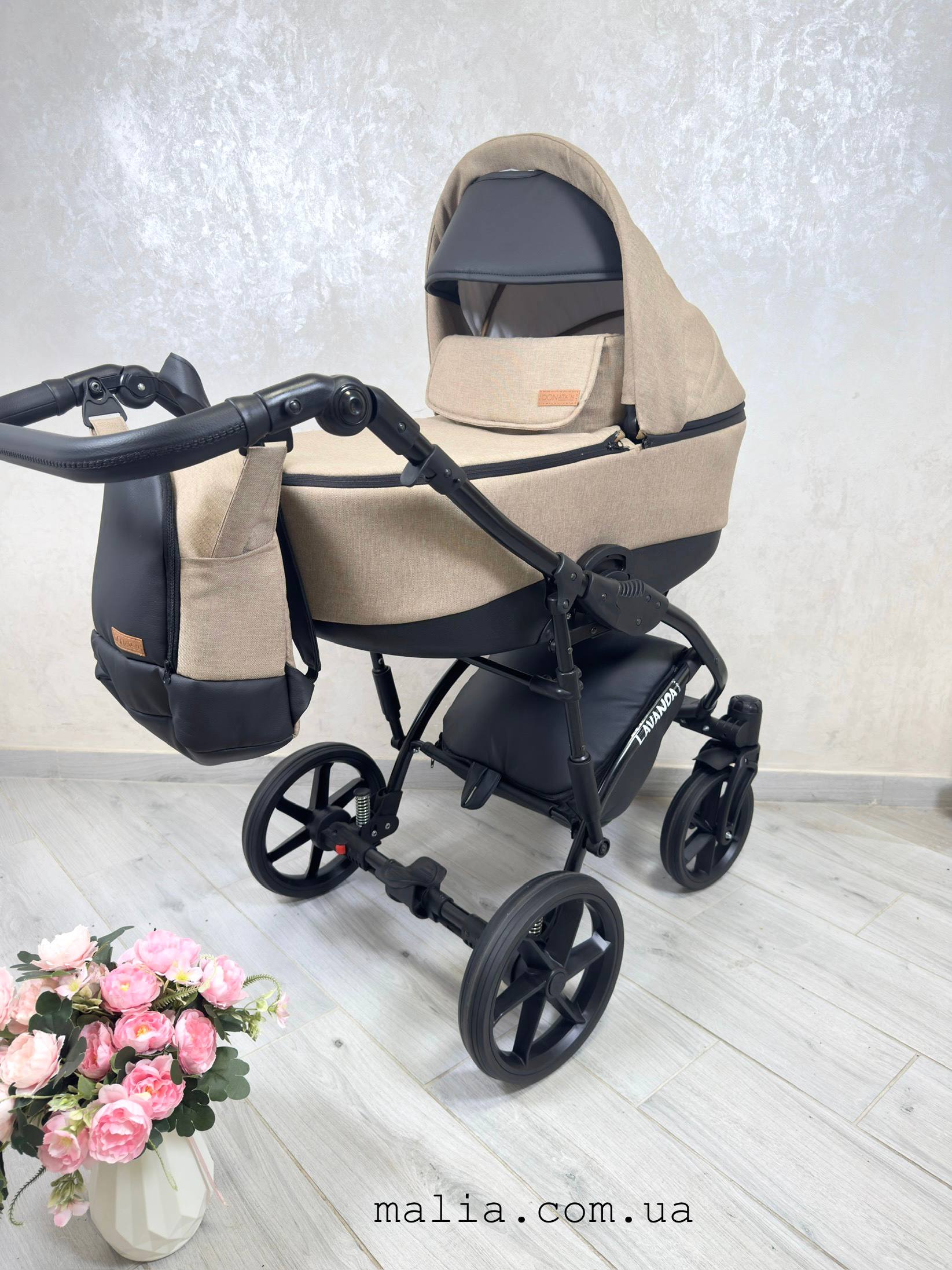 Коляска 2в1 Donatan Lavanda Колір беж текстиль