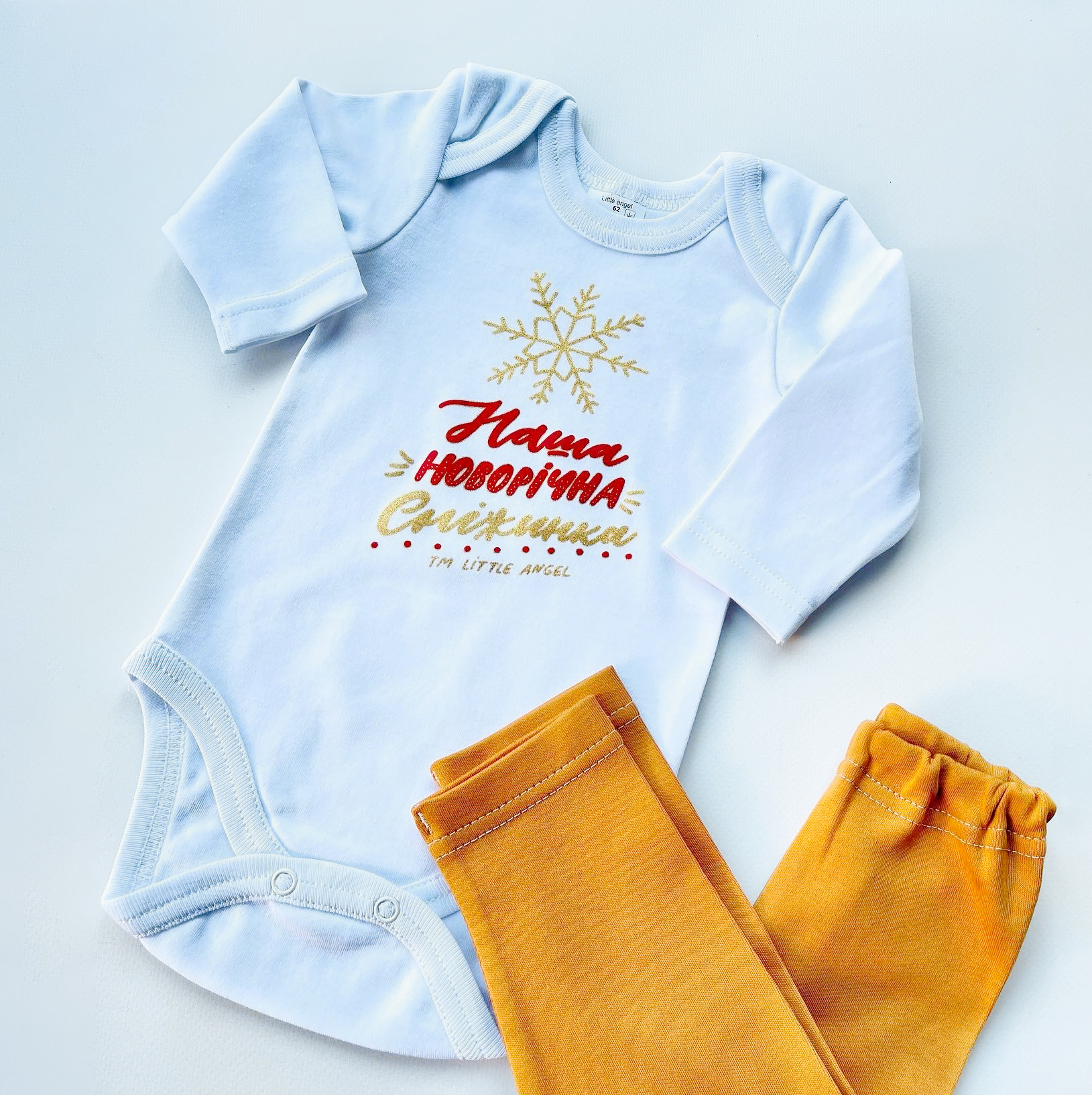 Боді з принтом "Наша новорічна сніжинка"