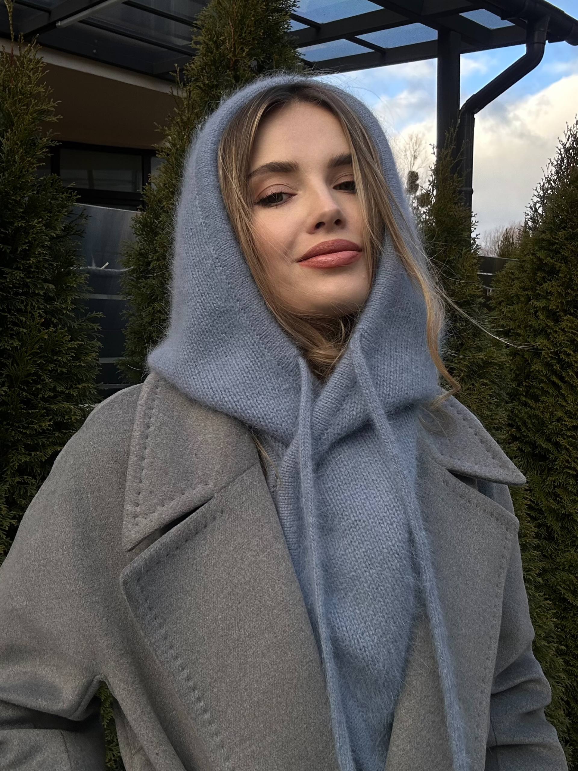 Капор на кнопках джинс