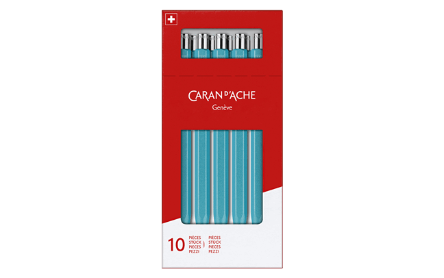 Коробка з 10 кулькових ручок 849™ COLORMAT-X бірюзового кольору