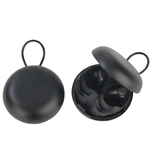 Круглий футляр для зберігання та транспортування берушів Rezonans в чорному кольорі