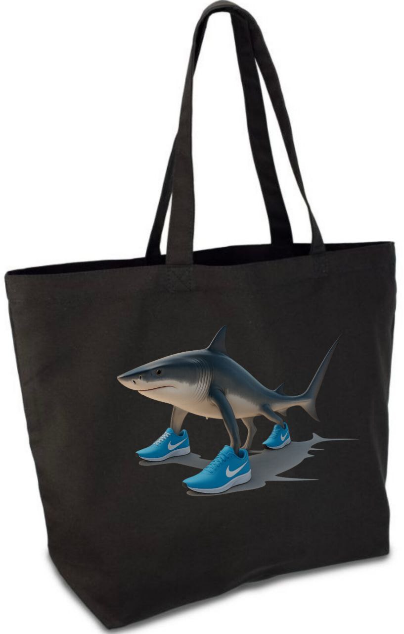 Шопер чорний широкий з принтом "Тралалео тралала"