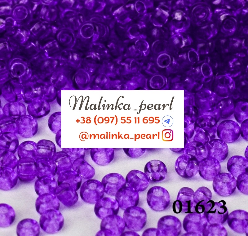 Бісер фіолетовий, кристальний