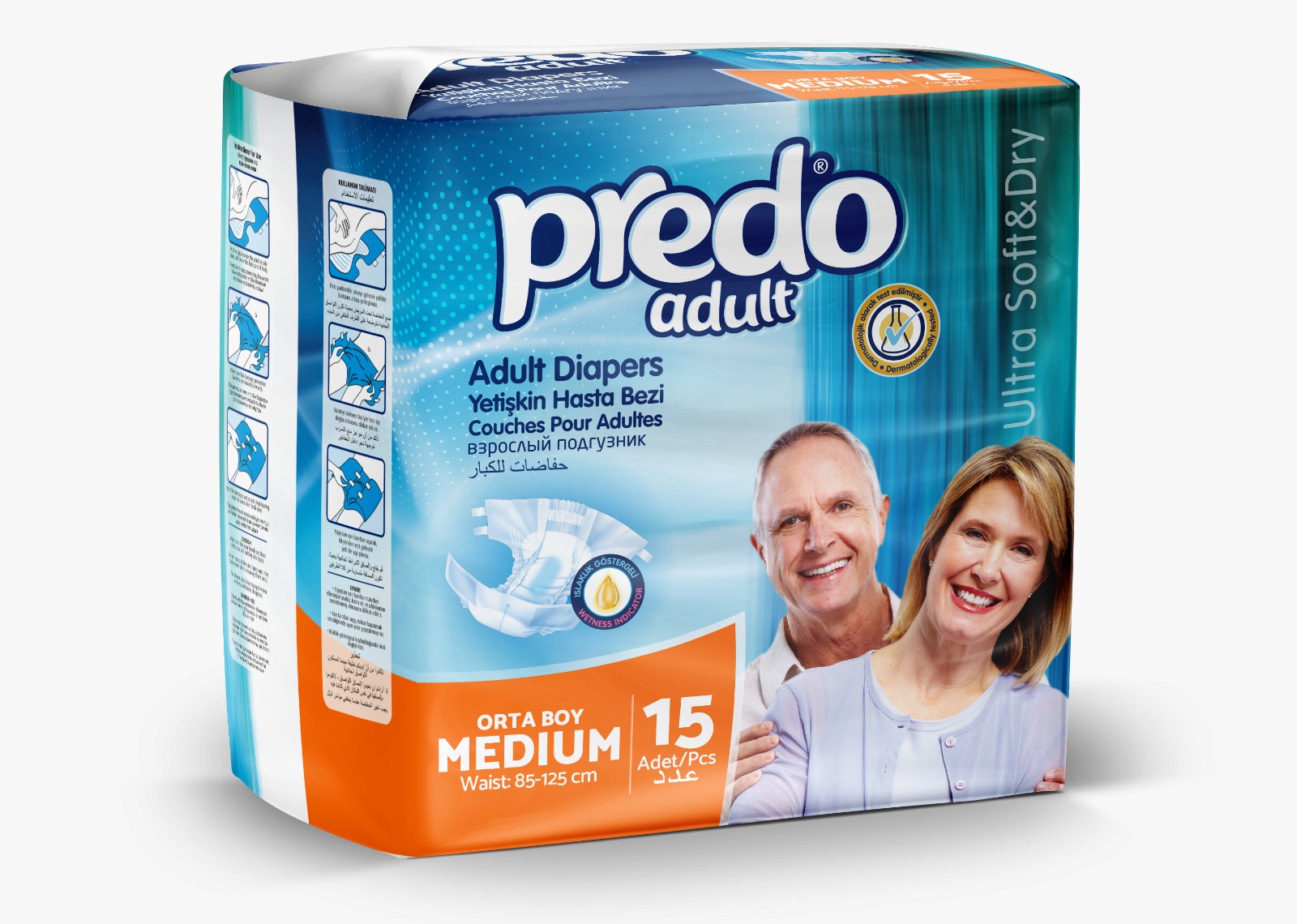 Predo Adult Pieluchy dla Dorosłych Medium 15 szt.