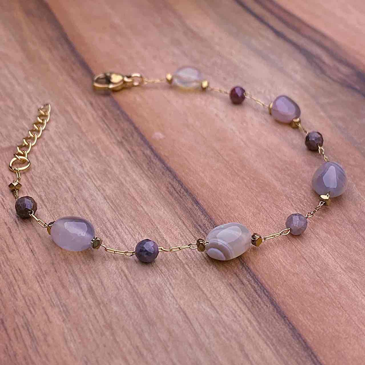 Sapphire agat bracelet