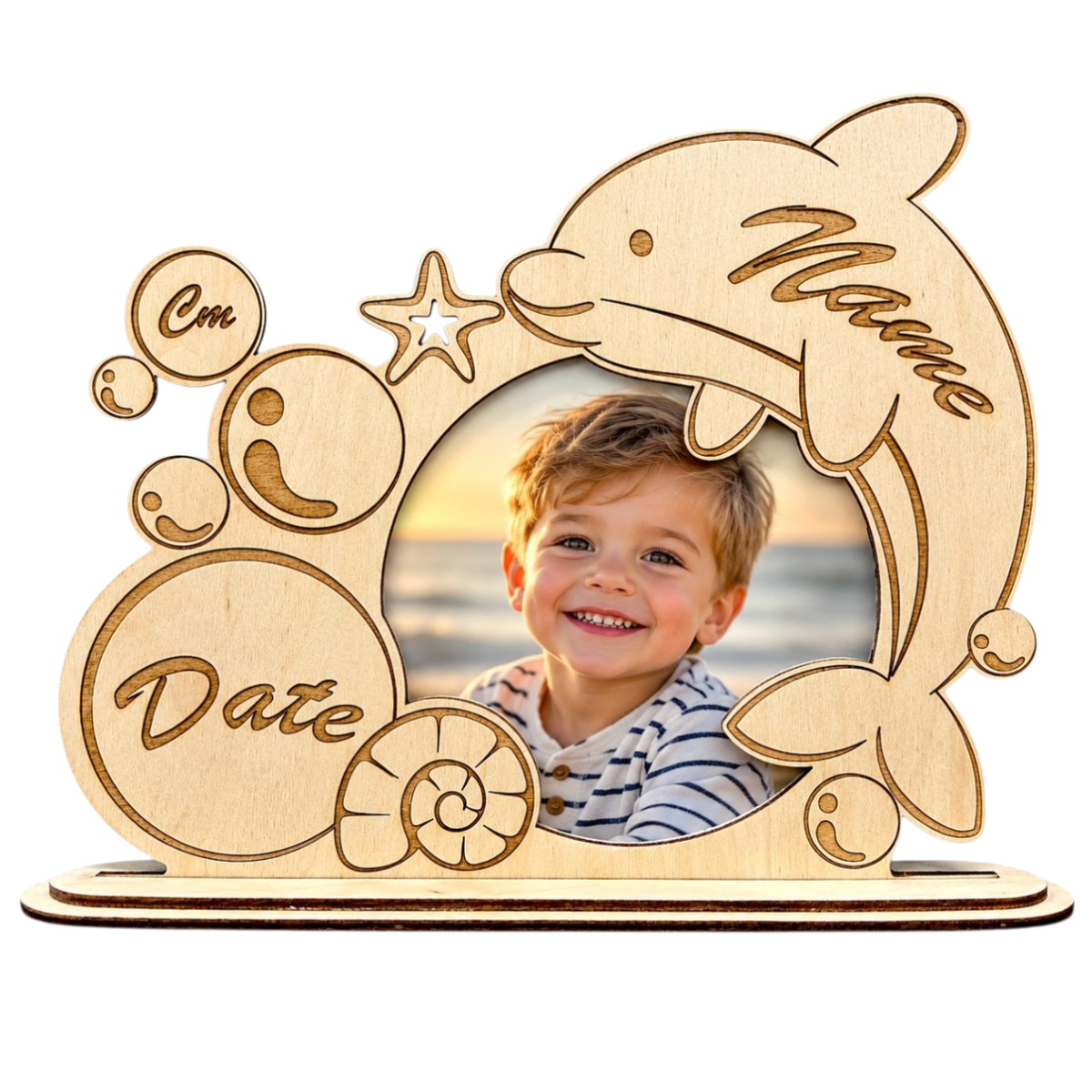 ⭐Drewniana ramka na zdjęcie dziecka 🐬