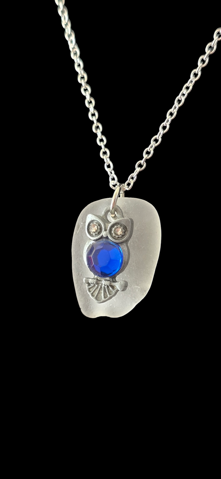 Owl Sea Glass Necklace