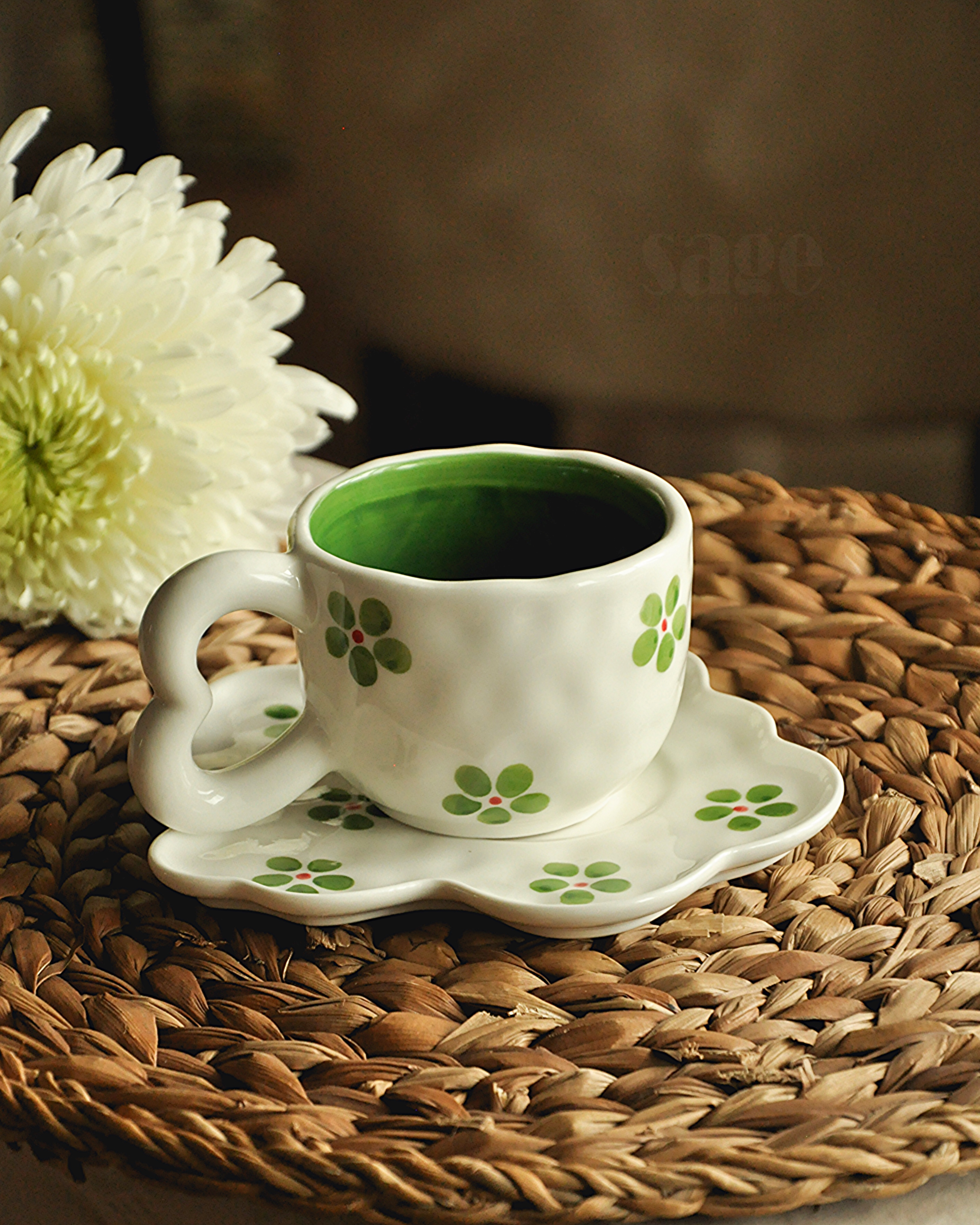 Чашка з блюдцем "Charming Green" 220 мл