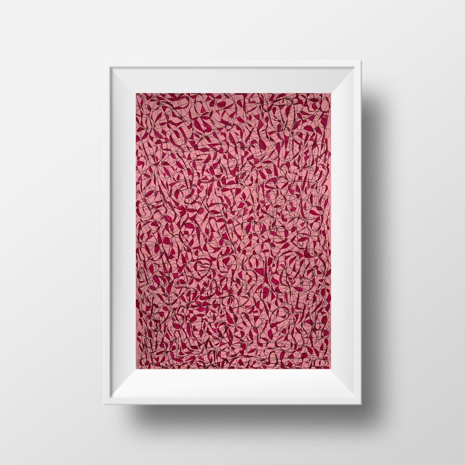 Рожева з Рожевим Мозаїка, 2021, чорнило на папері, 29,6*21 см (А4)