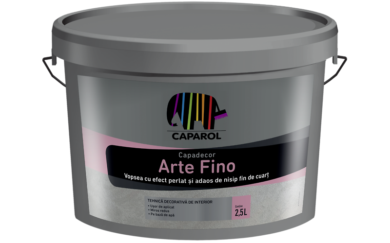 Декор Caparol Arte Fino, 2,5 л. | Сахара, пісочок | Глянцева декоративна фарба з пігментами та кварцовим піском
