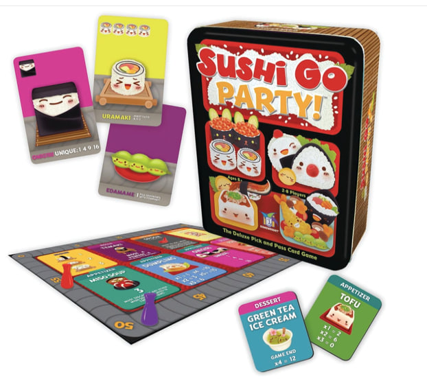 Sushi Go Party! - The Deluxe Pick & Pass Card Game by Gamewright, Multicolored